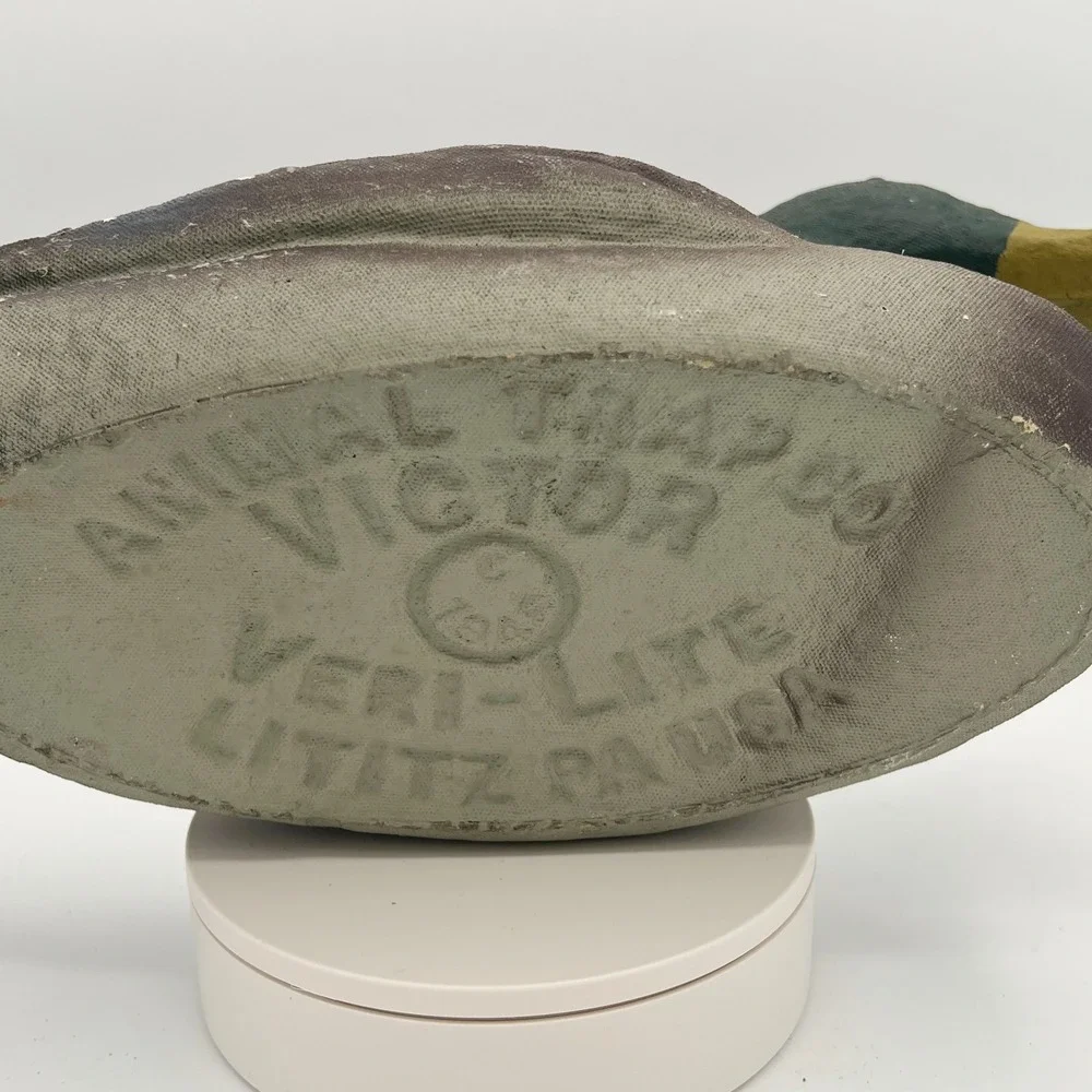 Vintage 1948 Victor Veri-Lite Mallard Decoy –‎ Canvas Over Wire, Lititz PA